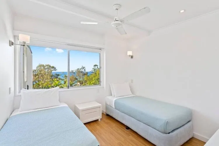 Sunshine Coast rental property bedroom with view of the beach