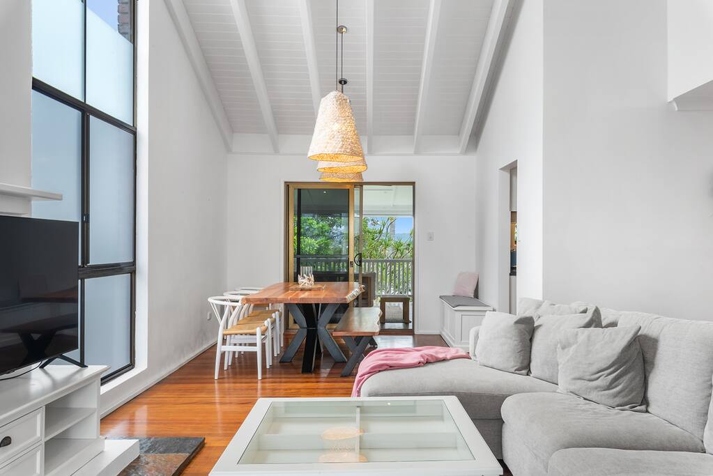 living room in Airbnb property in Sunshine Coast