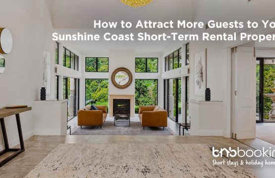 Modern Sunshine Coast holiday rental property with bright, stylish interiors and inviting coastal atmosphere, highlighting short-term rental accommodation for guests.