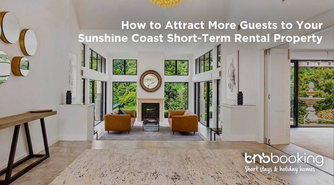 Modern Sunshine Coast holiday rental property with bright, stylish interiors and inviting coastal atmosphere, highlighting short-term rental accommodation for guests.