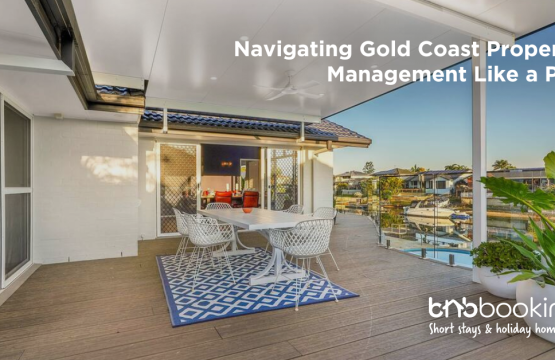 Airbnb property management expert services for Gold Coast hosts, featuring modern vacation home with luxury amenities and beach views.